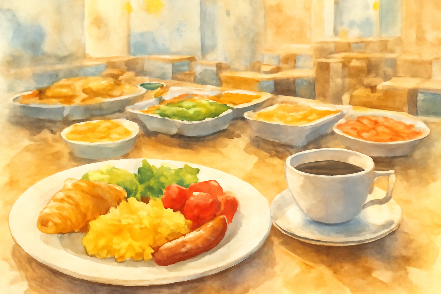 ルートインホテルの朝食時間は?無料バイキングを満喫するコツをご紹介!